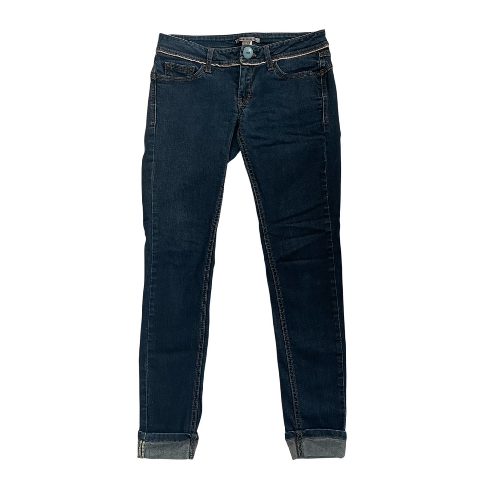 Vintage 90’s Mango Collection Dark Wash Denim Cuffed Cropped Skinny Jeans